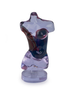 DINO ROSIN "APHRODITE" Murano Calcedonio glass torso sculpture, engraved "Dino Rosin", 34cm high
