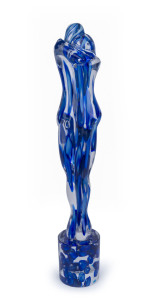 PINO SIGNORETTO "Lovers Embrace" Murano glass sculpture, engraved "Pino Signoretto", 71cm high