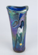 CAPE BYRON Australian art glass vase by COLIN HEANEY, engraved "C.B. 1991" with original foil label, 27.5cm high - 2