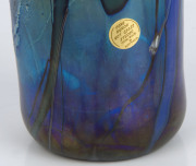 CAPE BYRON Australian art glass vase by COLIN HEANEY, engraved "C.B. 1991" with original foil label, 27.5cm high - 3