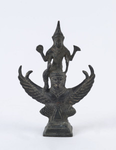 An Indian Hindu deity statue, cast metal, 19/20th century, 16.5cm high