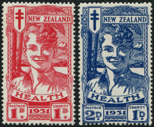 NEW ZEALAND: 1931 (SG.546-47) Smiling Boys Health, fine mint lightly hinged, Cat. £150.