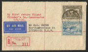 AUSTRALIA: Aerophilately & Flight Covers: 7 June 1932 (AAMC.268) Whitemark (Flinders Island) - Launceston, registered flown cover from the much smaller mail carried on the return flight by L. Johnson in his Desoutter "Miss Flinders". [73 flown].