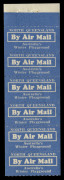 AUSTRALIA: Aerophilately & Flight Covers: Mar.1931 (Frommer 36c) Qantas white/blue vignette 'By Air Mail / NORTH QUEENSLAND Australia's Winter Playground': exploded booklet comprising covers, two complete vertical strips of 8 & a vertical strip of 6, all - 2