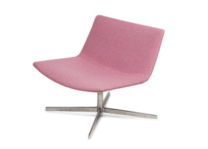 ARPER Italian swivel chair upholstered in pink wool by Warwick Fabric