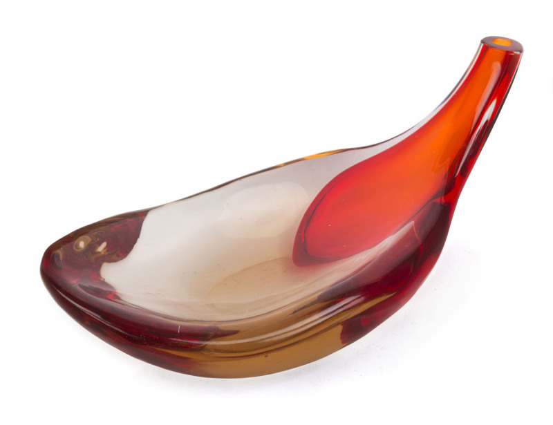 ANTONIO DA ROS for CENEDESE Sommerso Murano glass vase/bowl, 18cm high, 39.5cm wide