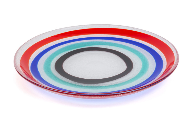 CENEDESE "Pulegoso" Murano glass platter, engraved "Cenedese", 41cm diameter