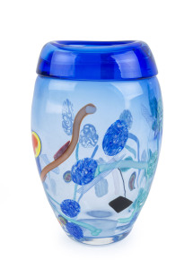 SIGNORETTI Italian Murano glass vase, engraved " Murano, 30.04.96", 26cm high