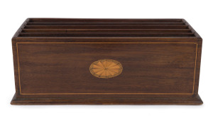 A Sheraton revival compendium, mahogany with parquetry and string inlay, circa 1900, 12.5cm high, 32cm wide, 14cm deep