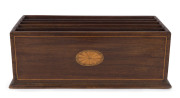 A Sheraton revival compendium, mahogany with parquetry and string inlay, circa 1900, ​12.5cm high, 32cm wide, 14cm deep