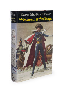 MacDONALD FRASER, George, (1925 - 2008), Seven volumes from The Flashman Papers Series; all hardcover, first editions with d/js: "Royal Flash" (1970); "Flash for Freedom" (1971); "Flashman at the Charge" (1973); "Flashman in the Great Game" (1975); "Flash
