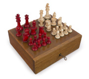 STAUNTON antique ivory chess set, 3 inch pattern, 19th century, ​the kings 8cm high