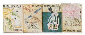 JAMES BOND FIRST EDITIONS: "Thunderball" [London; Jonathan Cape] 1961; "On Her Majesty's Secret Service" [London, Jonathan Cape] 1963; "You Only Live Twice" [London; Jonathan Cape] 1964; "The Man With The Golden Gun" [London; Jonathan Cape] 1965.