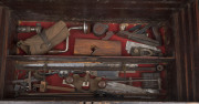 A superb fully fitted pattern maker's tool chest, late 19th century, Of cedar and pine construction with iron carrying handles, black Japanned finish and pattern maker's initials to the face, "H. A. H.". - 7