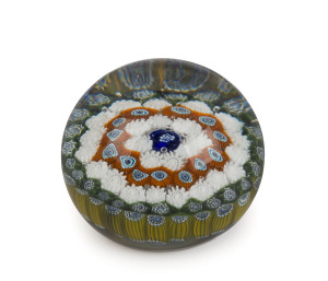 SAINT LOUIS French Millefiori glass paperweight with original certificate and box, 20th century, limited edition 343/500, 6cm high, 8cm diameter.
