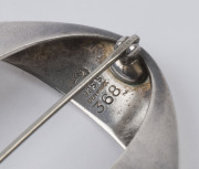 GEORG JENSEN Danish sterling silver brooch, stamped "Georg Jensen, Denmark, 925", ​4.5cm wide - 2