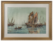 KAM CHEONG LING (China, 1911-1991), Junks at Aberdeen Harbour, Hong Kong, watercolour, signed lower left "Ling", 36.5 x 53.5cm frame 54 x 70cm overall. PROVENANCE: Private Collection Melbourne. Formerly the Gordon Nelson estate, (former Deputy Managing D - 2