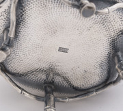 An outstanding antique Chinese silver bowl, double walled construction with superb repouss&eacute; floral decoration and stylized bamboo feet, 19th/20th century, seal mark to base, ​9cm high, 13cm wide, 312 grams - 2
