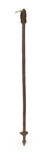 A tribal war club, incised carved wood and hair, Vanuatu, late 19th century, ​111cm high