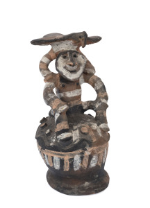 A ridge finial, fired clay with painted decoration, Aibom village, Cambri Lake, Middle Sepik River, Papua New Guinea, mid 20th century, ​39cm high