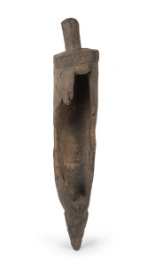 An early drum, stone cut hardwood, Sepik River, Papua New Guinea, early 20th century, ​85cm long