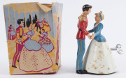 WELLS/BRIMTOY: "Cinderella and Prince Charming Novelty Mechanical Waltzing Figures" wind-up plastic toy, made with permission of Walt Disney Mickey Mouse Ltd, in working order with key and box (damaged), height 14cm; also wind-up (with key) composite plas - 4