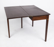 A Georgian fold-over mahogany tea table, early 19th century, ​72cm high, 96cm wide, 45cm deep (extends to 90cm deep), - 2