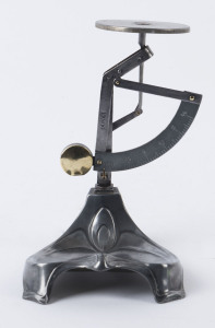 French postage letter scales with Art Nouveau metal base, ​14cm high