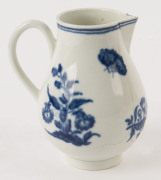 DR. WALL WORCESTER antique English porcelain sparrow beak jug, circa 1765, blue crescent mark to base, 10.5cm high - 2