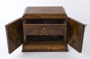 An antique English desk tidy, burr walnut, 19th century, 28cm high, 33cm wide, 21cm deep - 2