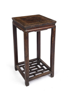 An antique Chinese occasional table. Qing Dynasty, 19th century, 76cm high, 37cm wide, 37cm deep