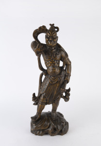 A Chinese carved wooden figure, 20th century, 62cm high