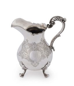 An English sterling silver jug by Daniel & Charles Houle of London, circa 1876, 15cm high, 310 grams