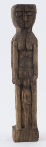 A double-sided statue, carved wood, unknown origin, 20th century, 36cm high