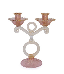 BAROVIER & TOSO Murano glass candelabra, circa 1950, 29cm high, 25cm wide