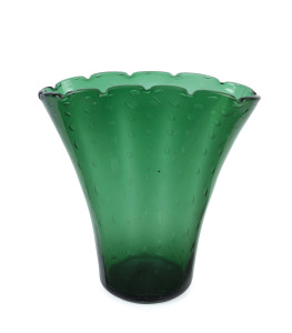 BAROVIER & TOSO green Murano glass vase, circa 1950s, 31cm high, 29cm wide