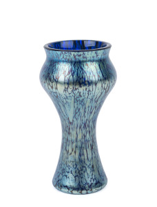 LOETZ blue iridescent Bohemian art glass vase, circa 1900, 13cm high