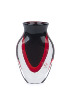 VETRO ARTISTICO Sommerso Murano glass vase by MICHELE ONESTO, engraved "Michele Onesto, Murano" with additional factory label, 14cm high