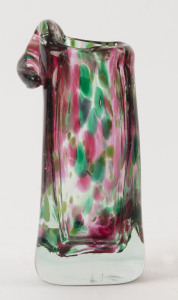 BIOT French mottled art glass vase, engraved factory mark to base, 22cm high