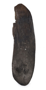 An early tribal shield, adze cut wood, Highlands, Papua New Guinea, 140cm high