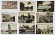 SINGAPORE: A group of coloured Lambert & Co. RP postcards including "South Bridge Road", "View from St. James", "Soldiers returning... Johnson Pier", "A Group of Malay Children, "Chinese Boy's School", etc. Unused. (15). - 2