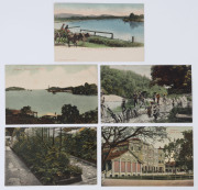 SINGAPORE: A group of coloured Lambert & Co. RP postcards including "South Bridge Road", "View from St. James", "Soldiers returning... Johnson Pier", "A Group of Malay Children, "Chinese Boy's School", etc. Unused. (15). - 3