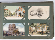 WORLD collection in dilapidated old-time album. Mainly English, Irish, European. Noted useful street scenes, shipping, Gibraltar, Egypt, royalty, children, comic, etc. Mixed condition. (400+). - 4