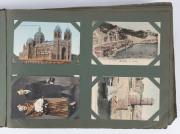 WORLD collection in dilapidated old-time album. Mainly English, Irish, European. Noted useful street scenes, shipping, Gibraltar, Egypt, royalty, children, comic, etc. Mixed condition. (400+). - 5