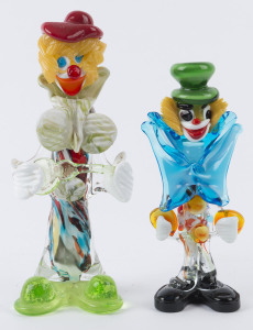 Two Murano glass clown statues, 20th century, 26cm and 22cm high