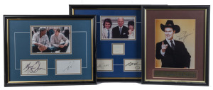 FILM STAR SIGNATURES: comprising "Arthur" (1981) window mounted display with signatures of John Gielgud, Dudley Moore & Liza Minelli beneath an image of the three stars; "Shawshank Redemption" (1994) with signatures of Morgan Freeman & Tim Robbins beneath