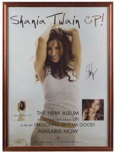 SHANIA TWAIN: signed promotional poster for the 2002 album "Up", framed & glazed, overall 65 x 89cm.