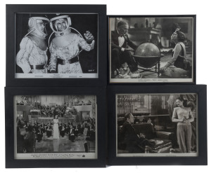 Four movie studio promotional photographs in later frames, mid 20th century, titles include "Queen of Blood", "Perfect Understanding" and others, 19 x 25cm