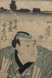 An antique Japanese woodblock print, early Meiji period, 19th century, 32 x 22cm