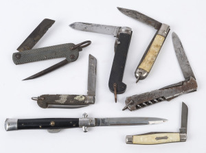 Seven assorted vintage pocketknives, ​the largest 26cm long